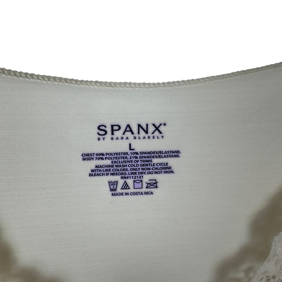Spanx Lace Trim Tank Top Womens Size Large Compression Slimming Layer Shapewear - Picture 4 of 9